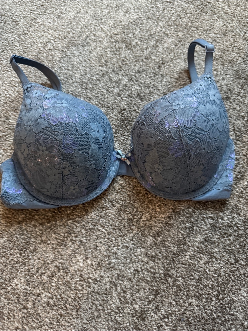 Victoria's Secret Steel Blue Lace Push-Up Bra